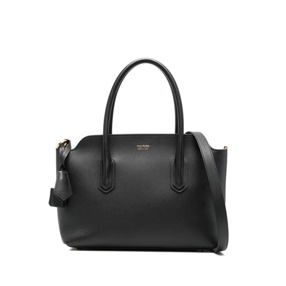 TOM FORD Leather Top Handle Bag Women BLACK Handbags